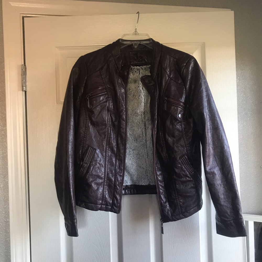Brown leather jacket